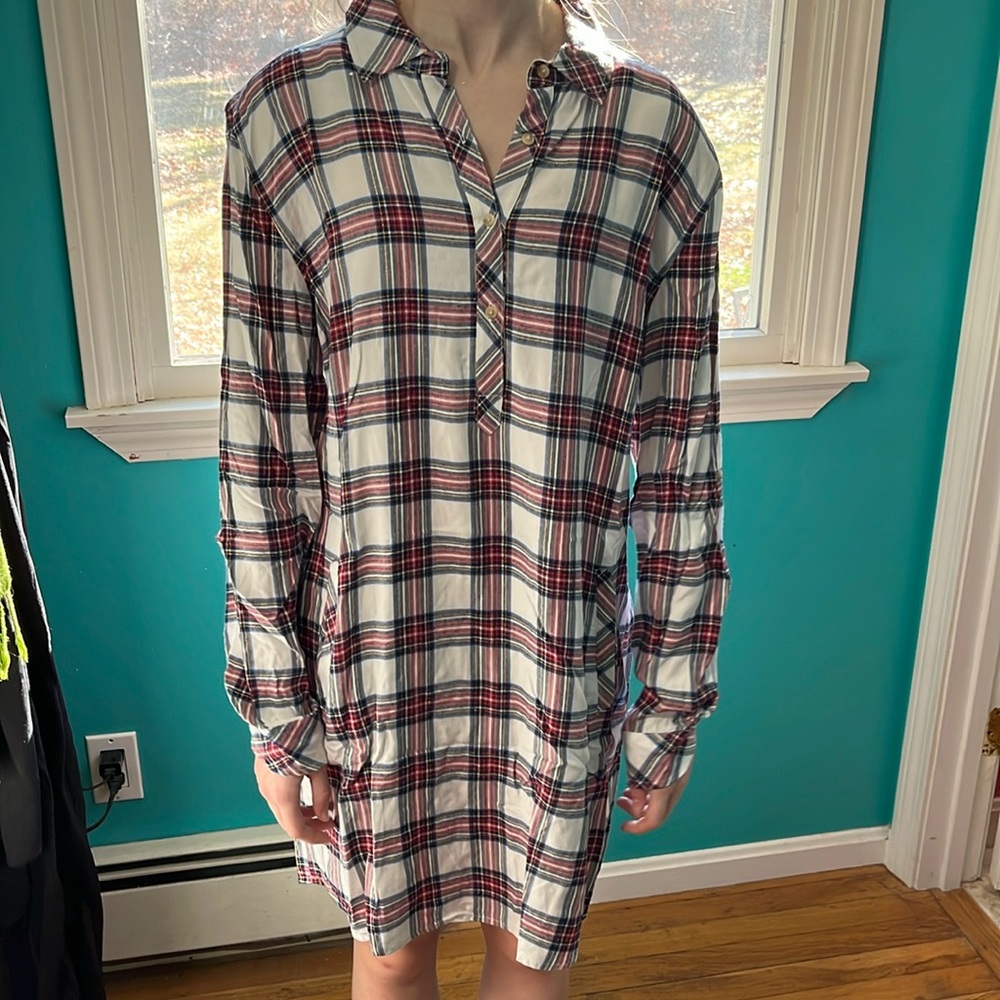 Southern Tide Holiday Shirtdress with Gold Size M